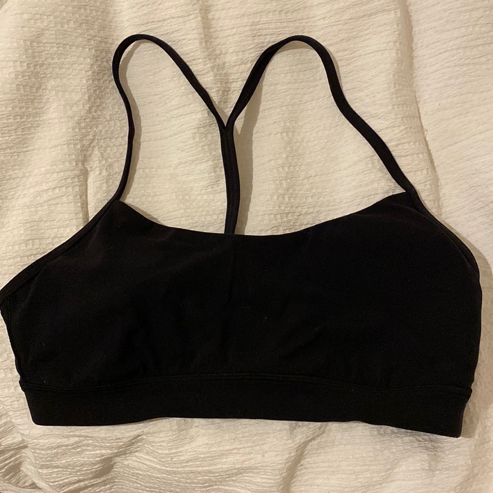 Lululemon black flow y bra size 8
